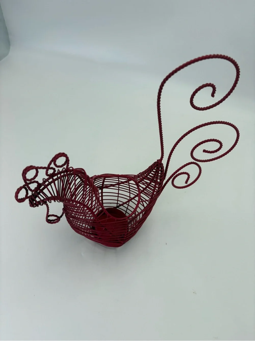 Red Wire Rooster Egg Basket